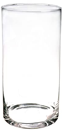 INNA-Glas Vaso da Pavimento in Vetro a Cilindro Sanya Air, Trasparente, 40cm, Ø19cm - Vaso da Terra - Fioriera