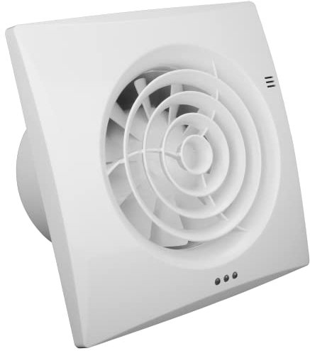 100mm Pull Cord Environment friendly White Quiet Powerful Bathroom Extractor Fan 4 inch Shower Wall or Ceiling Mounted Ventilation Damp Control for 100 mm Ducting Silent Toilet abluftventilator