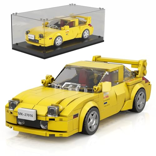Mould King Initial D Car RX-7 Model Car Building Blocks con vetrina, 27016 Kit per auto modello Speed Champion Set di costruzione per auto (389 pezzi)