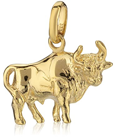 NKlaus Pendentif petit signe astrologique Taureau 333 or jaune 8 carats Zodiaque 15x11mm Horoscope 1232
