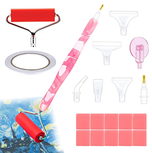 Diamond Painting Zubehör Stift Set, DIY 5D Diamond Painting Stift Resin Pen, Diamond Art Roller Zubehör und Werkzeuge Set, Diamant Malerei Zubehör für Mosaikherstellung Nagelkunst Diamanten