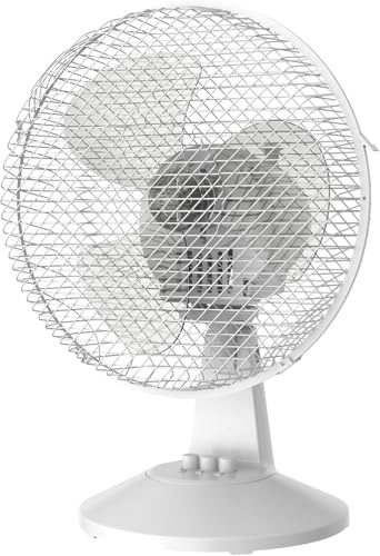COMFEE' CFT23PW00A2 3 Pale Ventilatore da Tavolo 25W Diametro 23cm Ventilatore Silenzioso, 2 Livelli di Velocità, 80° Oscillazione