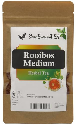 Rooibos Herbs Loose Leaf Tea (50g) Red Bush Tea Gentle Caffeine Free Naturally Sweet Aromatic Nutty Earthy Smooth Full-Bodied Vibrant, Closed in Resealable Package to Remain Fresh