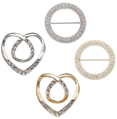 MWUMRCM Broches pour Femmes,Broches Phoenix en Strass,Broches pour Vêtements et Accessoires,cadeaux d'amitié pour Femmes et Filles Lot de 4 Clips T-Shirt Écharpe Boucles Clipsen Alliage pour Écharpe