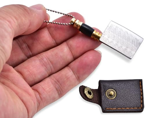 JPCRMOV Mini Messer Feststehend, klein Taschenmesser Gürtelmesser mit Holster, EDC Outdoor Messer Schlüsselanhänger - CNC Technik - Gewicht 9 g - Klingenlänge 2.7 cm (Stil-A)