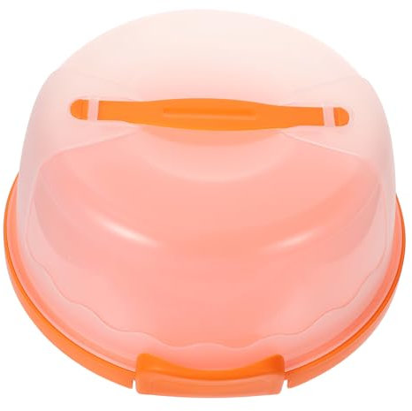 Amosfun 1pezzi Scatola Trasparente Torta Portatile Chiusura Chiave per Torte Rotonde per Shower e Feste di Compleanno