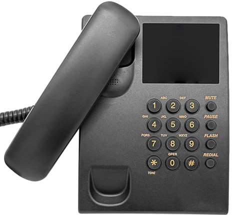 Telefono con cavo, telefono fisso base per anziani, telefono analogico per la casa con quadrante trattenuto, piccolo telefono da scrivania con cavo