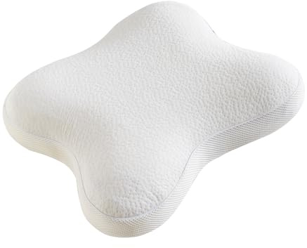 MEFOPILO Minnesskum, sidosovkudde för sömn, viskos elastisk kudde, ergonomisk nackstödskudde, sovkudde, fjäril, mjukt örngott, vit (54 x 43 x 12,5 cm)