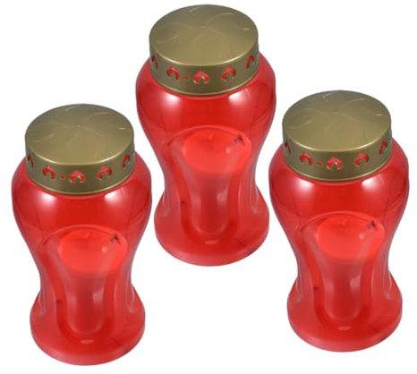 Abaodam 3pezzi Candele Led Fiamma Per Cimitero Candele Elettriche Tremolanti Cera Per Tombe e Decorazioni Da Giardino e Ricordo