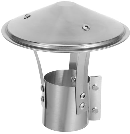 TOYANDONA Chapeau de Cheminée Acier Inoxydable Capot Parapluie Pluie et Vent pour Conduit de Fumée Couverture Dévacuation de Toit Installation Facile Adapté Aux Cuisines Traditionnelles et