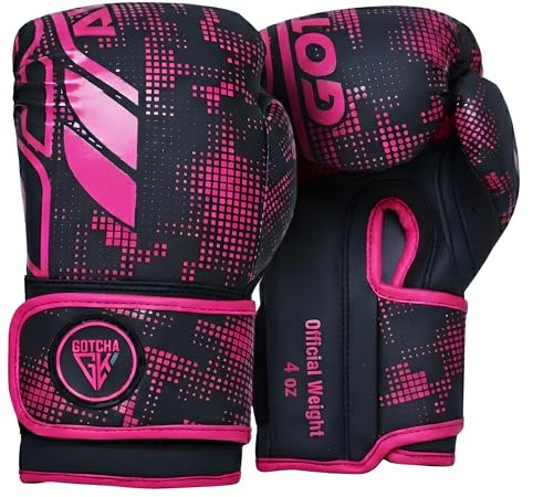 Boxing Gloves - Pro Training Sparring Gloves - Synthetic Leather Boxing Gloves Pair, Muay Thai, Kickboxing, Men Women Kids Workout Punchbag Boxing Glove, Multi-Layer Padding Gloves (Pink, 4 oz)