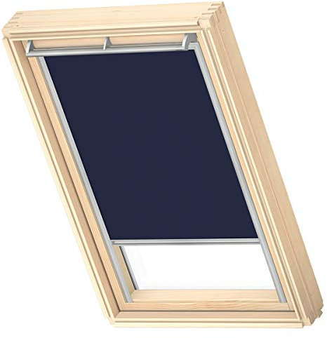 VELUX Original Store Occultant, Cadre Argenté, M04, M34, Bleu Foncé