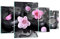 Mehrteilige Bilder auf Glas 160x90cm Glasbild Blumen Steine Tropfen Spa Groß XXL Wanddeko Schlafzimmer Küche Set 4 teilige Wandbilder Dekoration Wohnzimmer Modern Wand Kunstdruck Art GDL160x90-2714
