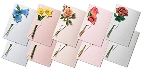 Ideen mit Herz Verschluss-Grußkarten & Folien 3-D Motive Langstiel-Blumen, inkl. Umschläge, 30-teilig | Karten basteln für Hochzeit, Geburtstag, Jubiläum | Bunte Einladungskarten mit Blumen