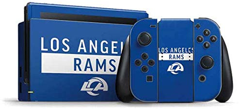 Skinit Decal Gaming Skin Compatible with Nintendo Switch Bundle - Officially Licensed NFL Los Angeles Rams Blue Performance Series Design