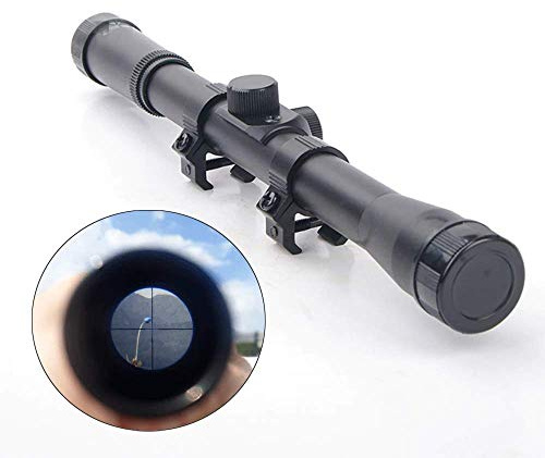 HOUND - Mira Telescópica Deportiva 4x20 para carabinas de Aire comprimido y Airsoft, Incluye montajes (Rifles de calibres pequeños) (Sólo para Uso Deportivo)