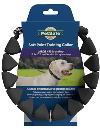 PetSafe Soft Point träningskrage, inget drag träningskrage för hundar, gummi mjuka punkter, stor, 2,5 cm, svart