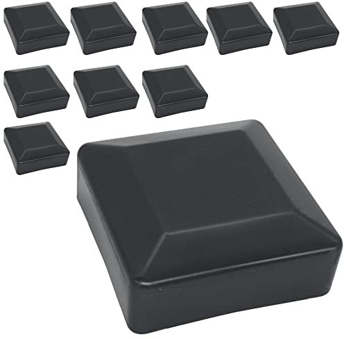 SKIR'CO (10 unidades) Tapones cuadrados para postes de valla, 70 x 70 mm, tapas de plástico gris para postes de valla, color gris antracita RAL 7016