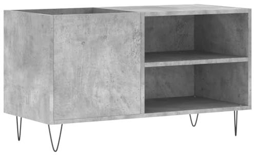 VidaXL Mobile Porta Dischi Grigio Cemento 85x38x48cm Legno Multistrato, Mobile Portadischi in Vinile