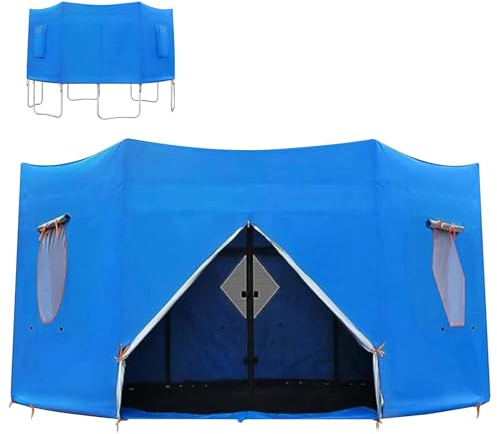 427cm/458cm Trampolin Sonnenschutz Dach, Wasserdichte Anti-UV Abdeckung für Runde Trampoline Mit 6 Geraden Stangen, Zelt-Zubehör (nur Zelt)