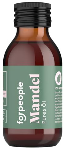 forpeople BIO Mandelöl 100ml · 100% Pures Almond Öl für Gesicht, Körper und Haare · Kaltgepresst, Vegan, Parfumfrei · Geeignet als Basisöl zur Massage