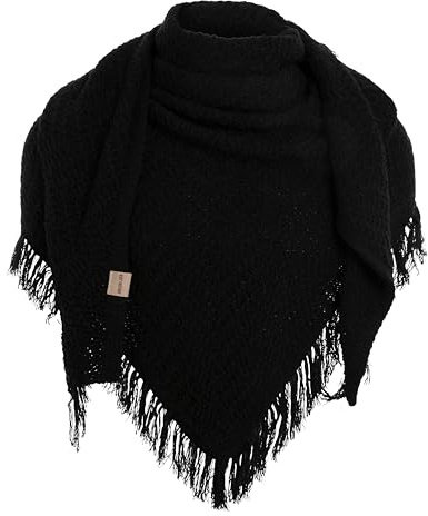 Knit Factory - Amber Trekantssjal - Black - 190x85 cm
