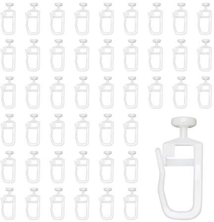 100 Pcs Plastic Curtain Hooks, 7 mm Sliding Track Glider Hooks for Window, Door, Shower Curtains