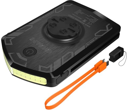 CYCLAMI Bike Front Light, Bicycle Safety Light Compatible with Garmin Bike Computers, 5000mAh Daylight 220° Wide-Angle Light with 4 Modes IPX6 Waterproof Type-C Front Bicycle Lights Cycling Headlight