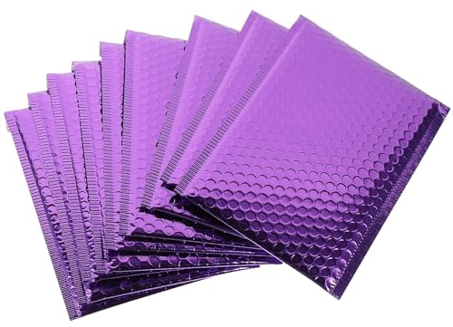 SHERCHPRY 10 Enveloppes à Bulles Violettes Épaisses 18X23 CM Paquet d'Expédition Auto-Adhésifs Anti-Secousses Accessoires d'Emballage Portables pour Protection Colis Fragile