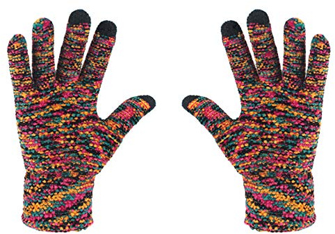Generisk alpackakostym vuxna varm halkfri damhandske vinter touch damer halsduk vinter svart (A, en storlek)