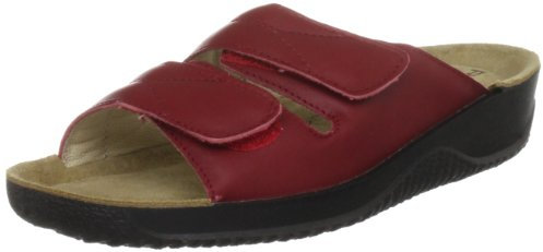 Rohde Damen Pantolette Leder Weite F 1/2 bequemer Keilabsatz Soltau-40 1940, Größe:40 EU, Farbe:Rot