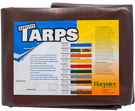 4 ft. x 20 ft. Super Heavy Duty 8 OZ. Brown Tarp - 16 Mil Thick