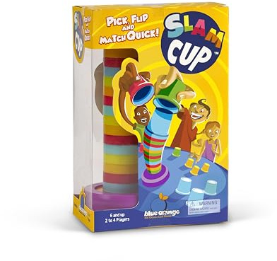 Slam Cup, Speed and Color Matching Cups Kids and Family Game by Blue Orange Games for 2 to 4 Players. Recommended for ages 6 & up