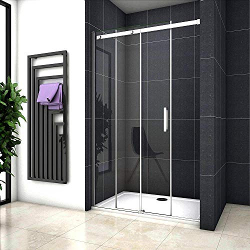 Porta Doccia Per Nicchia Scorrevole Vetro 8mm Temperato Trasparente Anticalcare Telai In Alluminio cromato lucido 140x195cm
