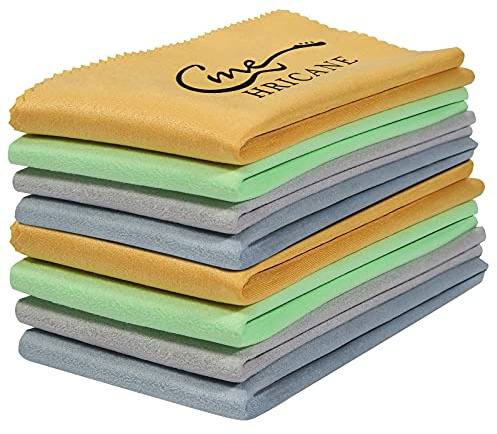 Hricane Guitar Cloths Ultrafine fiber suede (8-Pack 12x12) Plush Polishing Cloths for Musical Instruments Premium Polishing & Cleaning Cloths for Guitar Violin Piano Clarinet Trumpet Sax Universal