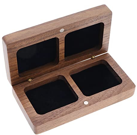VGOL Ringbox aus Holz, rechteckig, Ringbox, Doppelring-Aufbewahrung, Halter für Hochzeitszeremonie, Ringträger, Zubehör für Schmuckaufbewahrung
