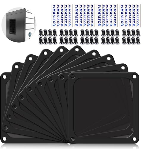 YIMATEECO PC-Dammfilter 140 mm, 10 st Magnetiskt Anti-Damm Nylonfläktfilter För Datorfodral PC Datorkylfilter (Nyl, 140x140 mm,10 stycken, svart)