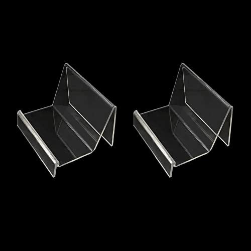 JIHUOO 2 Stück Buchständer aus Acryl Prospektständer Buchaufsteller Transparent Kartenständer Schildhalter Ständer Klar für Telefon Broschüre Buch