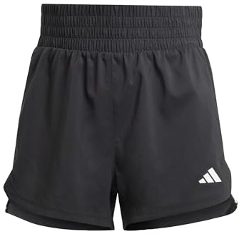 adidas Damen Pacer Training 3-Stripes Woven High-Rise Shorts, Black/White, M 3 inch