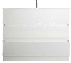 Web Convenienza Mobile Bagno con Cassetti Moderno - Mobiletto Lavandino Bagno - Colore Bianco Lucido - Base a terra 3 cassetti - 100 cm