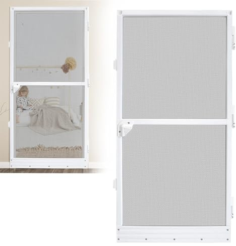 UISEBRT Zanzariera per porta del balcone, 120 x 240 cm, con telaio in alluminio e kit fai da te