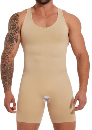 SLIMBELLE Shapewear herr undertröjor mage väg helkroppsformare män underkläder bodysuit sömlös lätt formande linne