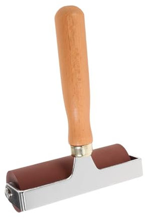Gogogmee Walzenrollen Zum Basteln Drucken 10 cm Durchmesser Tragbare Tintenwalze Holz-Gummi-Metall-Konstruktion