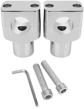 Torretas Manillar Abrazadera De Elevadores De Manillar Montaje Barra Mango Aluminio Negro De 25mm para Motocicleta CB400 para CB200 125 para para Elevador Manillar Moto(Chrome)