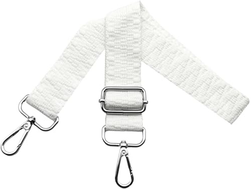 Correa para Bolso Bandolera Ajustable Correa de Hombro para Bolsos de Mujer con Mosquetón Plateado 3.8cm, Correa de Reemplazo para Bolsos de Mujer Accesorios Crossbody, Blanco Puro, S37