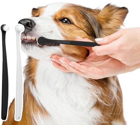 Lot de 2 Brosses à Dents pour Chat et Petit Chien, Petites Brosses à Dents en Nylon Doux, Silicone Souple pour Animal Domestique, Kit de nettoyage en profondeur, Nettoyage en Profondeur des Dents