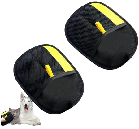 2 Stück Pet Hair Remover Glove, 24x16cm Handschuhe zur statischen Entfernung von Tierhaaren, wiederverwendbare antistatische handschuhe doppelseitige Fellpflegehandschuhe für Katzen und Hunde