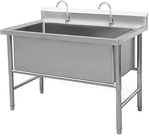 évier De Services Publics En Acier Inoxydable, évier Commercial, évier De Cuisine Autoportant, évier De Services Publics Autonome, Pour Restaurant, Cuisine, Buanderie, Garage, Jardin Extérieur(Depth 5