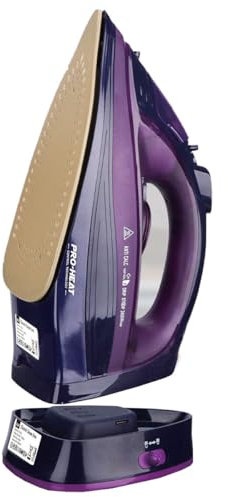 Ferro a vapore senza fili da 2400 W, piastra in ceramica Powersteam, funzione autopulente e spruzzo d'acqua, antigoccia, ferro a vapore, spegnimento automatico