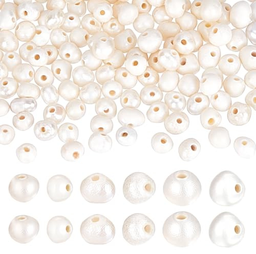 PH PandaHall 150 cuentas de perlas de agua dulce, cuentas de perlas naturales de 1,5 a 3 mm, cuentas espaciadoras sueltas, perlas irregulares para hacer joyas, pendientes, pulseras, collares